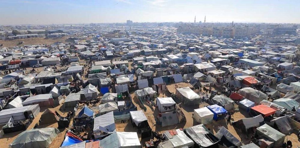 displacement camps in Rafah, where a majority of Palestinians in Gaza reside